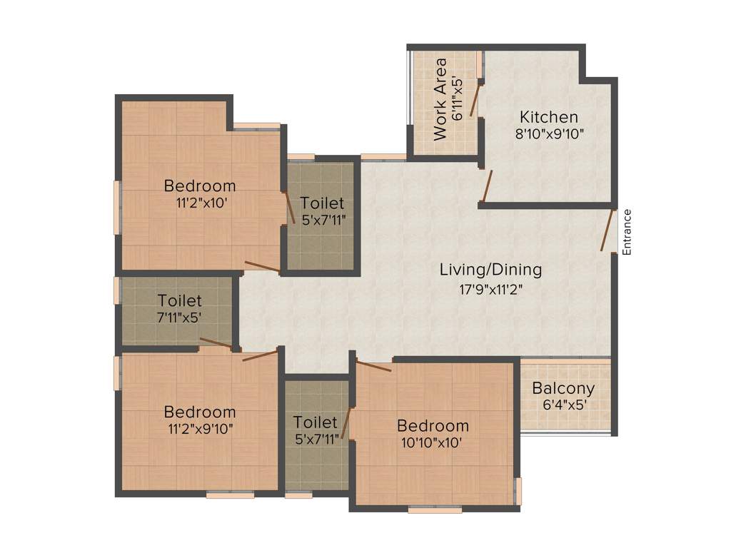 Siddhi Shankar Bhadra (3BHK+3T (1,310 sq ft) 1310 sq ft)