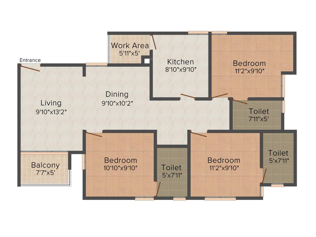 Siddhi Shankar Bhadra (3BHK+3T (1,360 sq ft) 1360 sq ft)