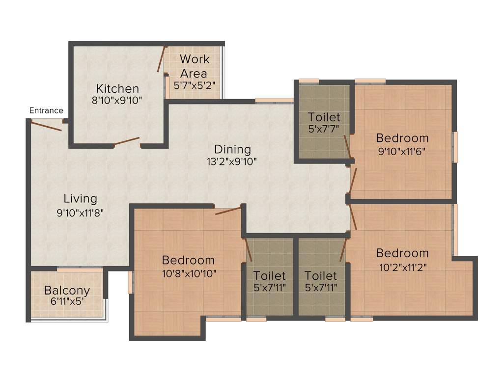 Siddhi Shankar Bhadra (3BHK+3T (1,400 sq ft) 1400 sq ft)