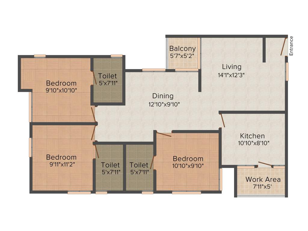 Siddhi Shankar Bhadra (3BHK+3T (1,420 sq ft) 1420 sq ft)
