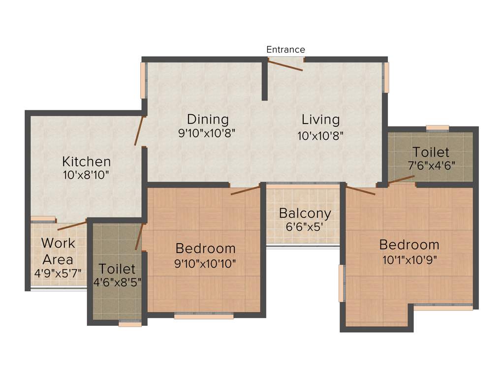 Siddhi Shankar Bhadra (2BHK+2T (985 sq ft) 985 sq ft)