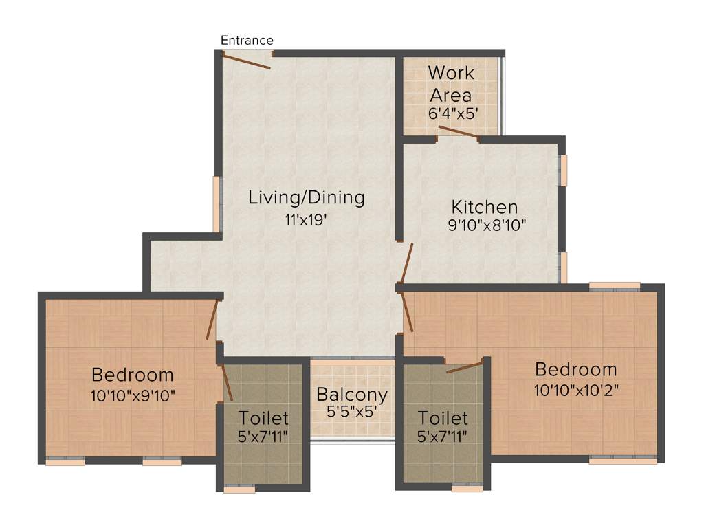 Siddhi Shankar Bhadra (2BHK+2T (1,035 sq ft) 1035 sq ft)