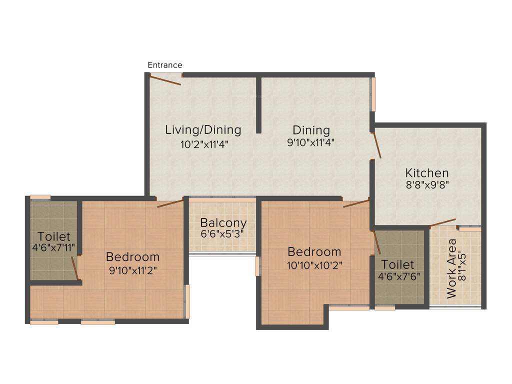 Siddhi Shankar Bhadra (2BHK+2T (1,055 sq ft) 1055 sq ft)
