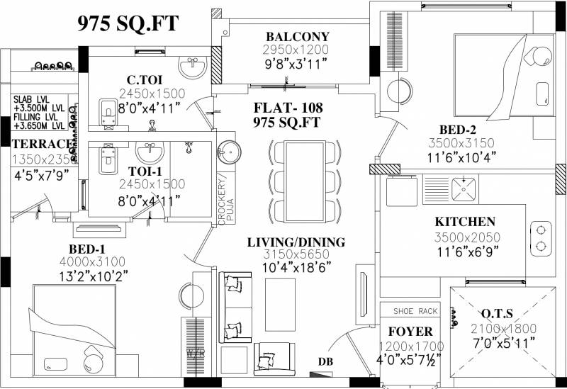 Shrusti Vedanshi (2BHK+2T (975 sq ft) 975 sq ft)