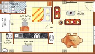 Verdant Woods (1BHK+1T (775 sq ft) 775 sq ft) Verdant Woods (1BHK+1T (775 sq ft) 775 sq ft)