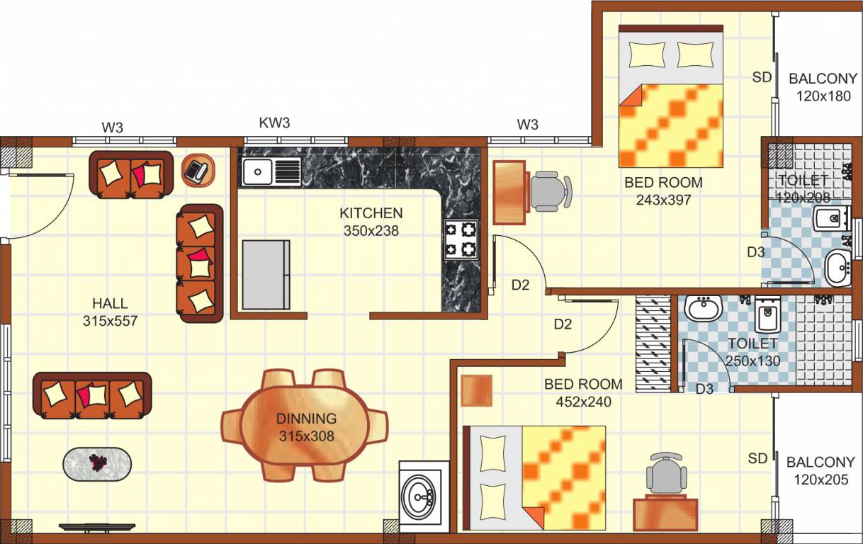 Verdant Woods (2BHK+2T (1,105 sq ft) 1105 sq ft) Verdant Woods (2BHK+2T (1,105 sq ft) 1105 sq ft)