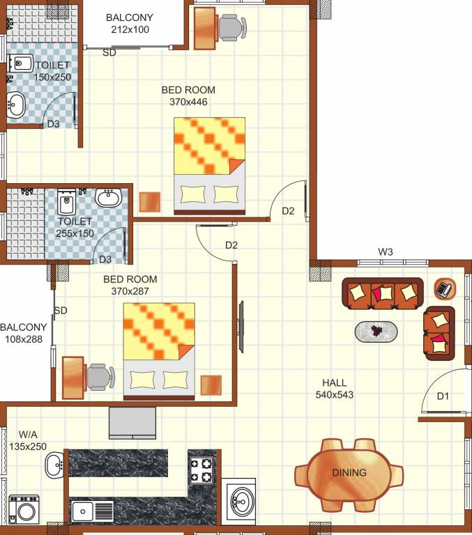 Verdant Woods (2BHK+2T (1,295 sq ft) 1295 sq ft) Verdant Woods (2BHK+2T (1,295 sq ft) 1295 sq ft)