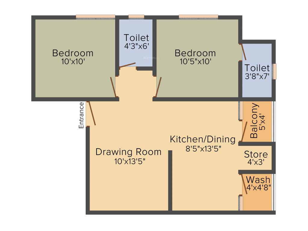 Ashirwad Avenue (2BHK+2T (1,080 sq ft) 1080 sq ft)