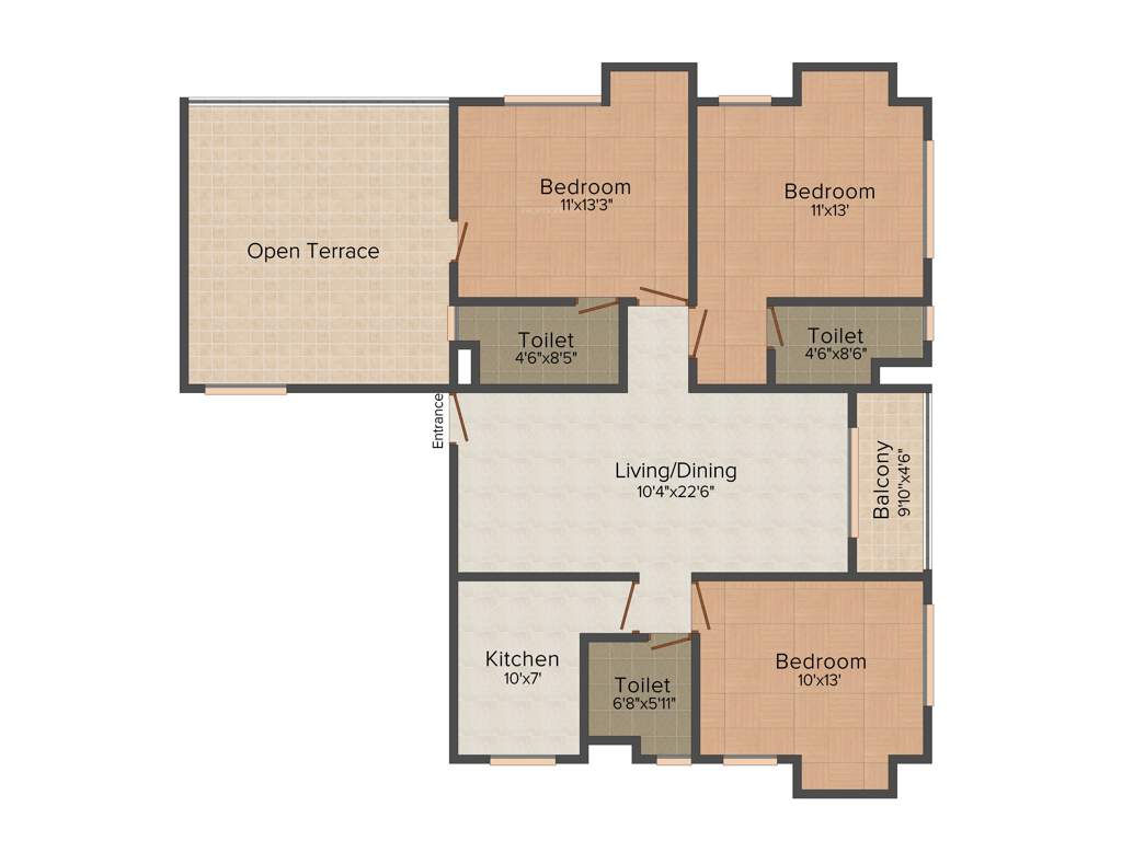 Unimark Sikha Tuku (3BHK+3T (1,628 sq ft) 1628 sq ft)
