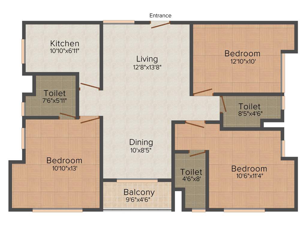 Unimark Sikha Tuku (3BHK+3T (1,592 sq ft) 1592 sq ft)