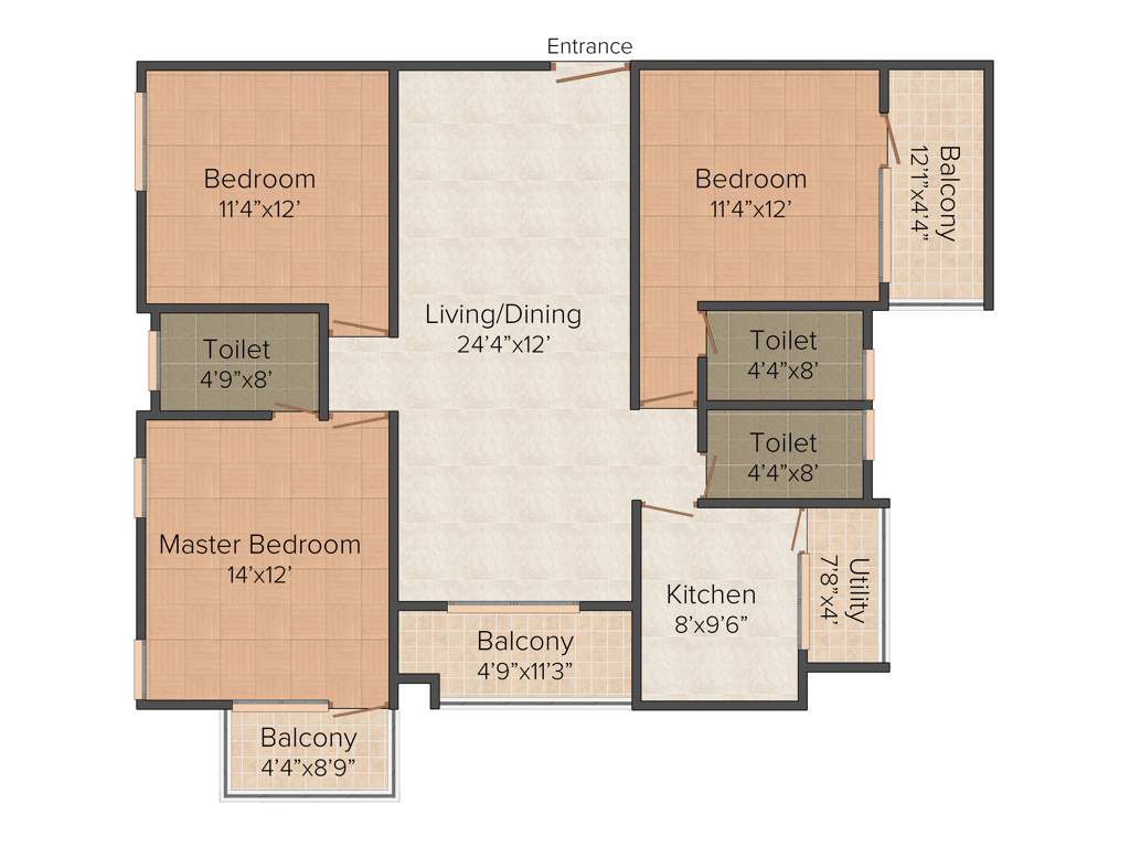 Sree Malyadri Saideep Hulas (3BHK+3T (1,680 sq ft) 1680 sq ft)
