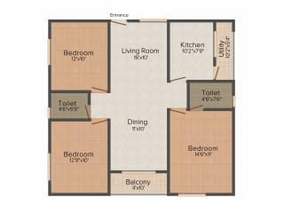 Subha Omkara (3BHK+3T (1,325 sq ft) 1325 sq ft) Subha Omkara (3BHK+3T (1,325 sq ft) 1325 sq ft)