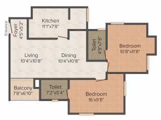 Si Shell Crest (2BHK+2T (1,227 sq ft) 1227 sq ft) Si Shell Crest (2BHK+2T (1,227 sq ft) 1227 sq ft)