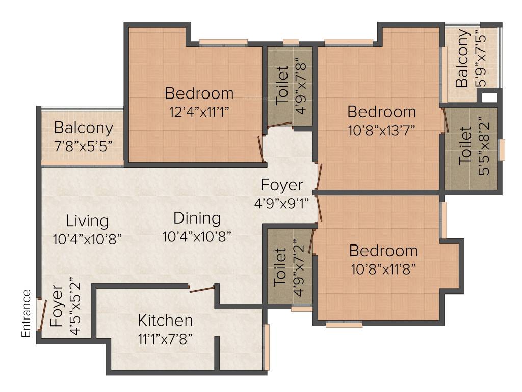 Si Shell Crest (3BHK+3T (1,564 sq ft) 1564 sq ft)