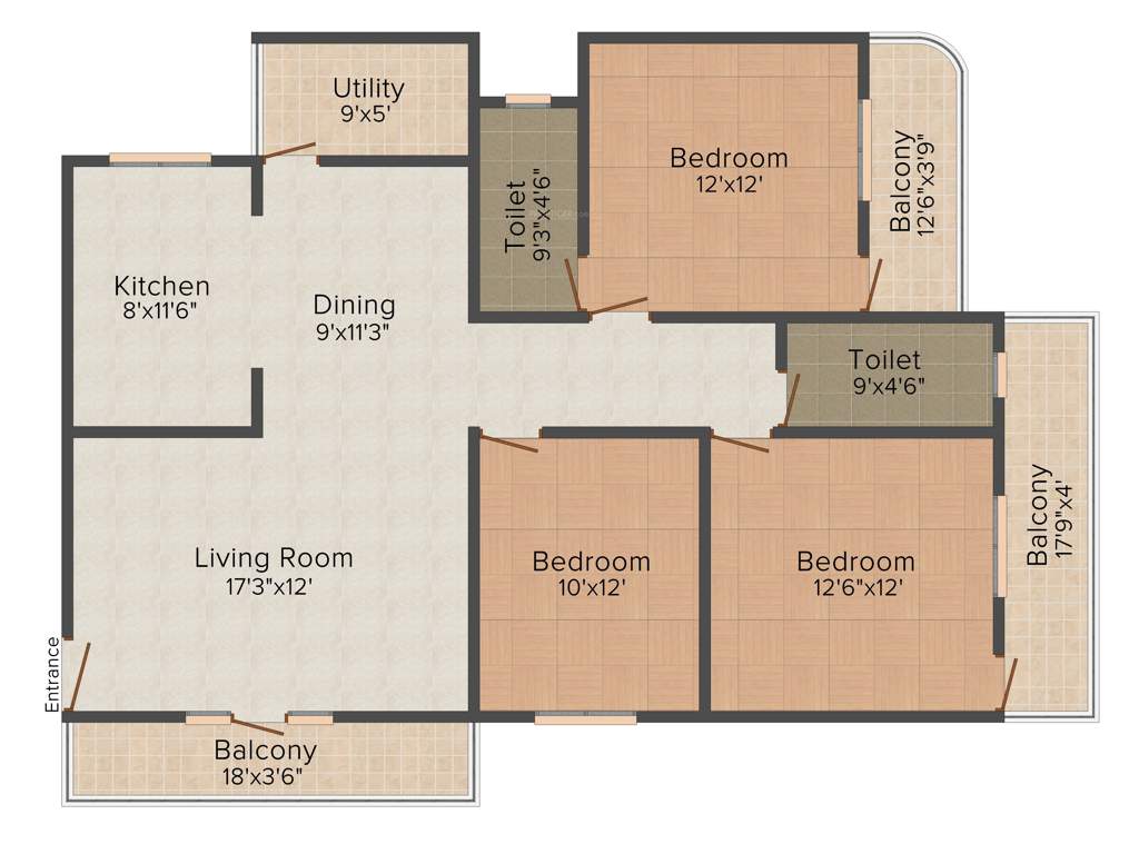 Sri Vani Symphony (3BHK+2T (1,580 sq ft) 1580 sq ft)