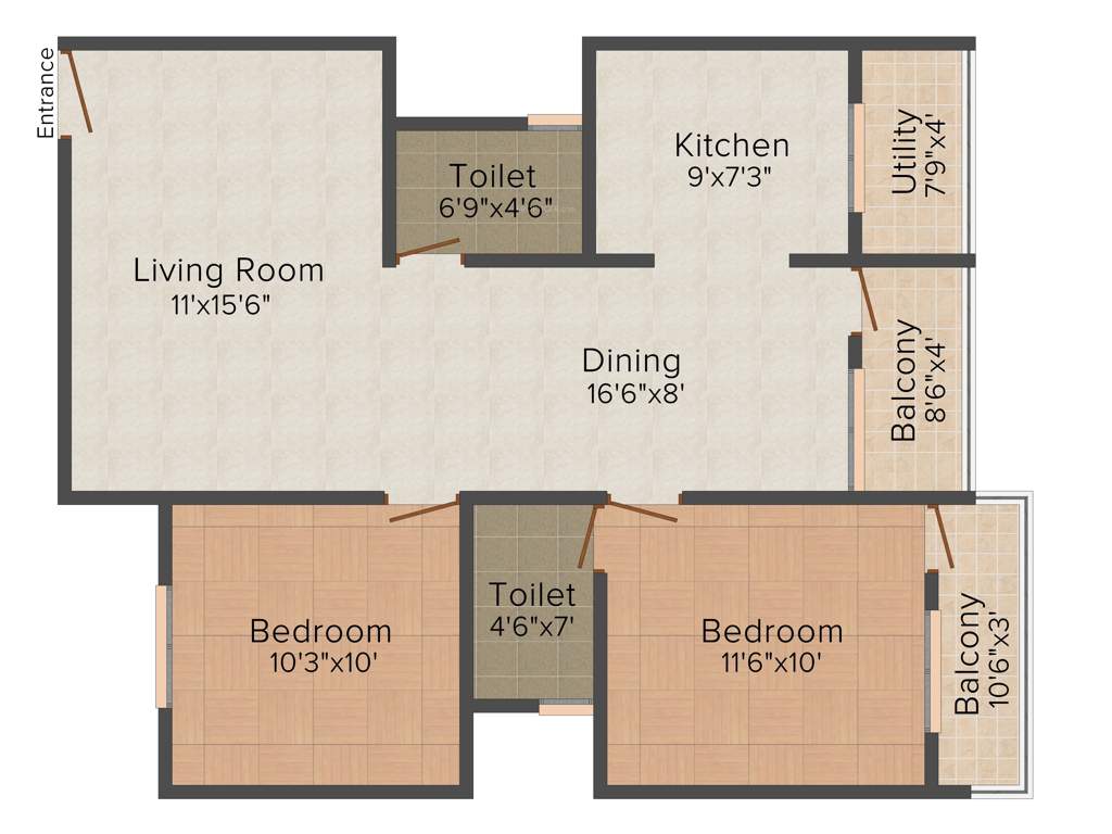Sri Vani Symphony (2BHK+2T (1,035 sq ft) 1035 sq ft)