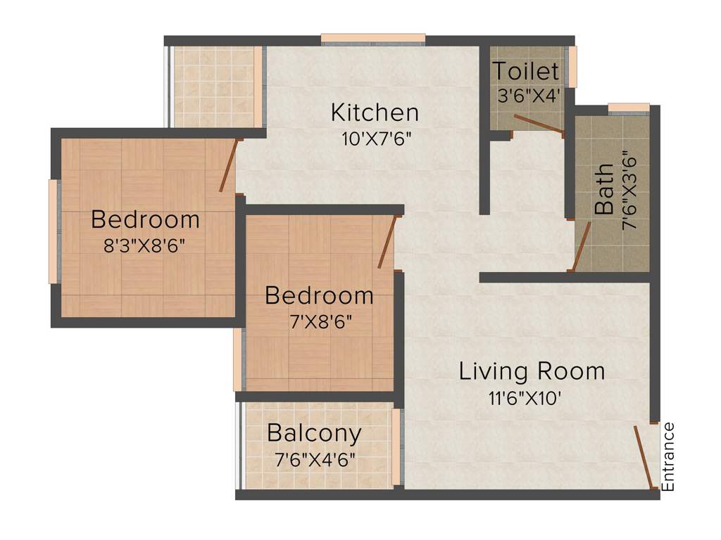 Nirmiti Balaji Residency (2BHK+2T (645 sq ft) 645 sq ft)