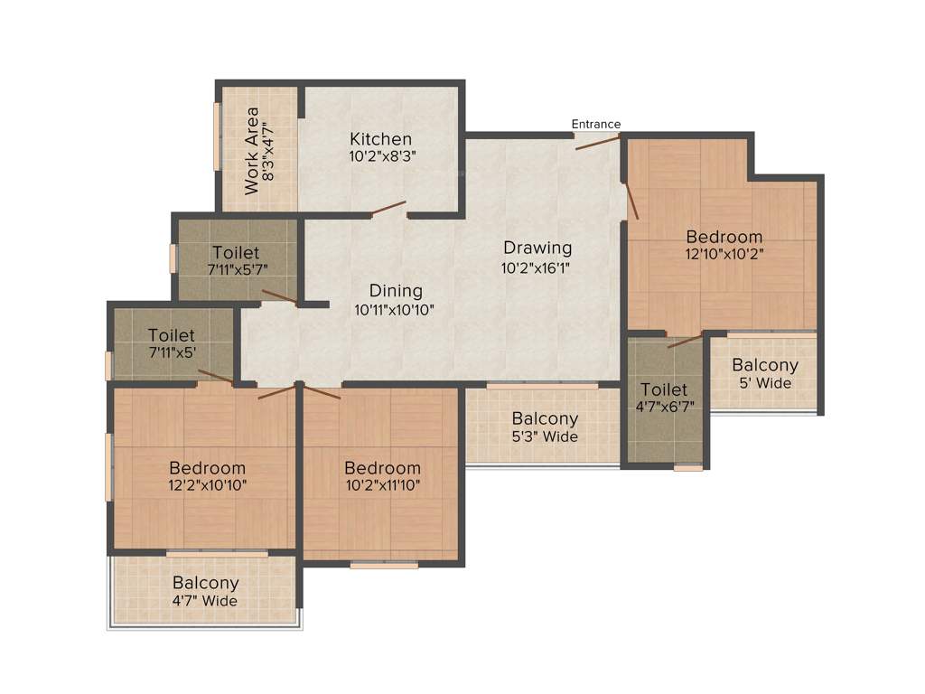 Veegaland Kings Town (3BHK+3T (1,590 sq ft) 1590 sq ft)