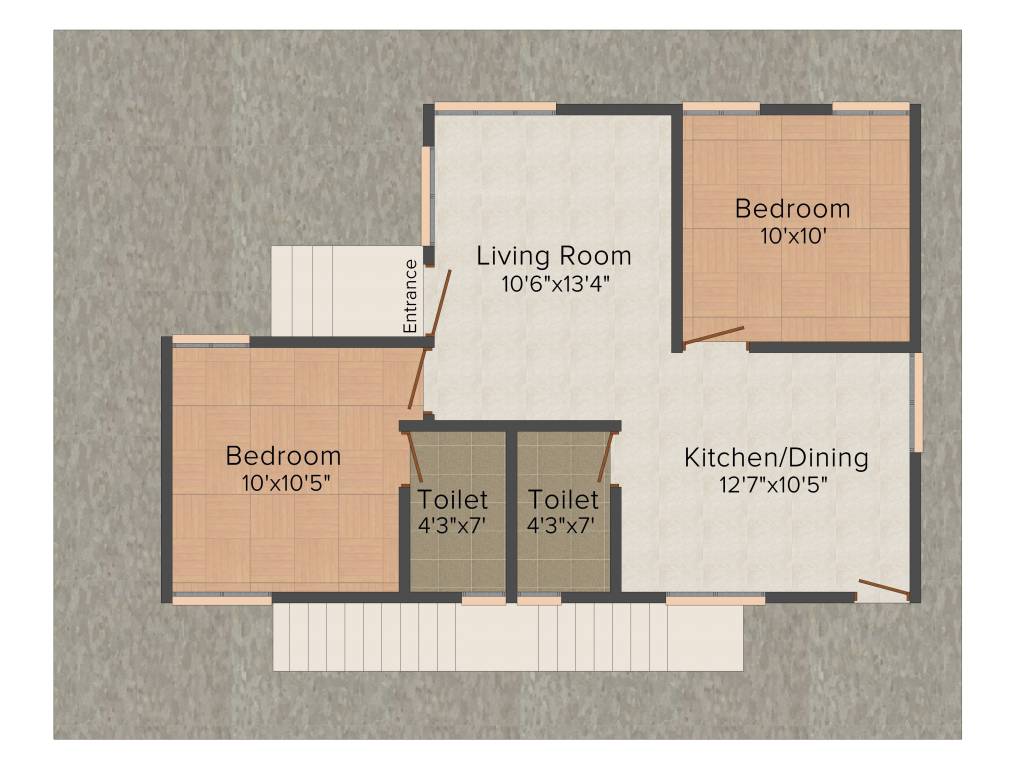 MDS Millennium Valley (2BHK+2T (855 sq ft) 855 sq ft)