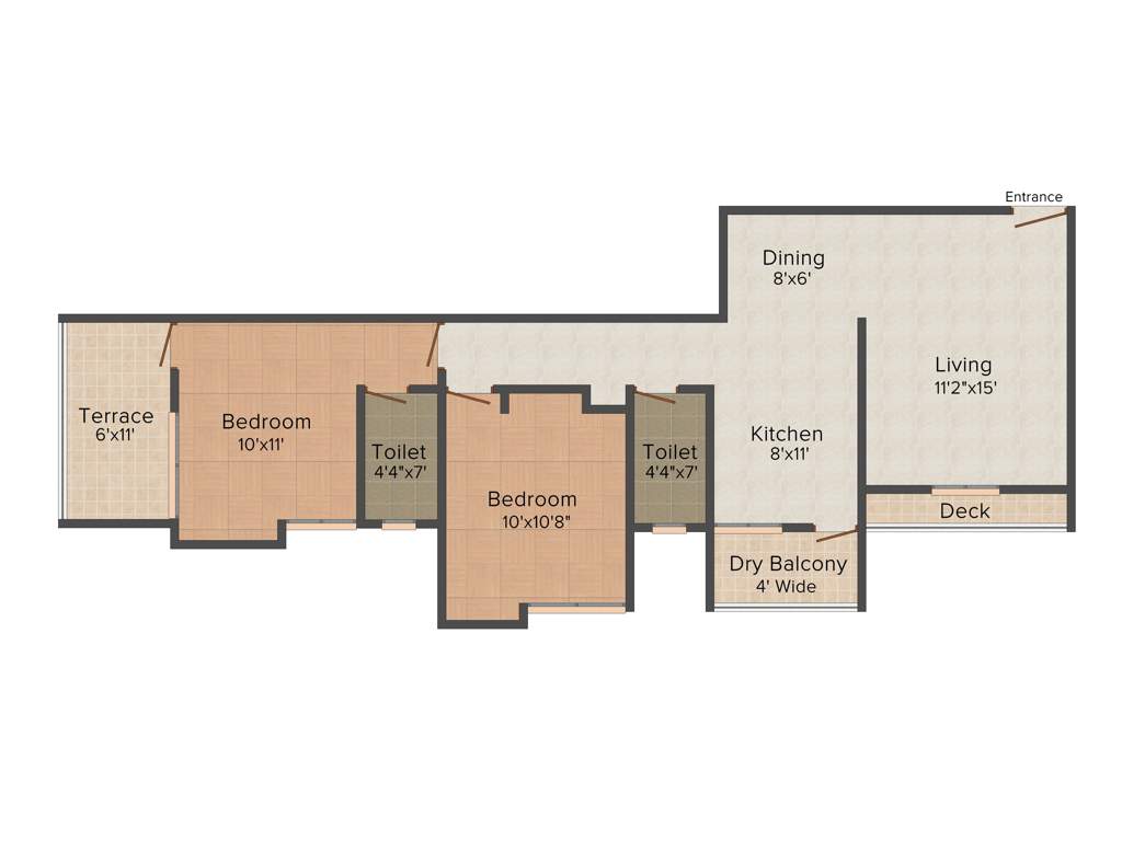 DA Borade and Sons Bhondve Orchid (2BHK+2T (1,044 sq ft) 1044 sq ft)