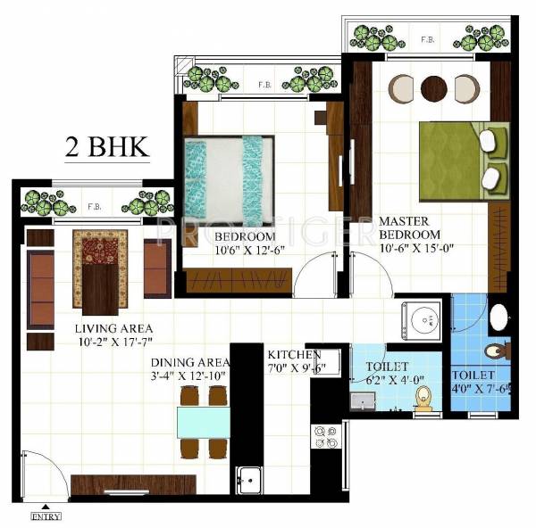 Shikara Estates Phase 2 (2BHK+2T (1,040 sq ft) 1040 sq ft)
