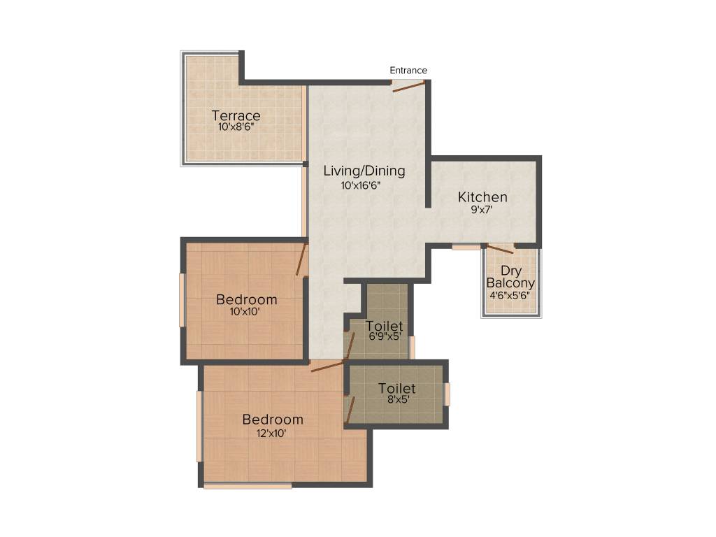 Neev Saheels Calysta (2BHK+2T (866 sq ft) 866 sq ft)