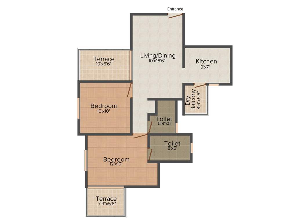 Neev Saheels Calysta (2BHK+2T (912 sq ft) 912 sq ft)