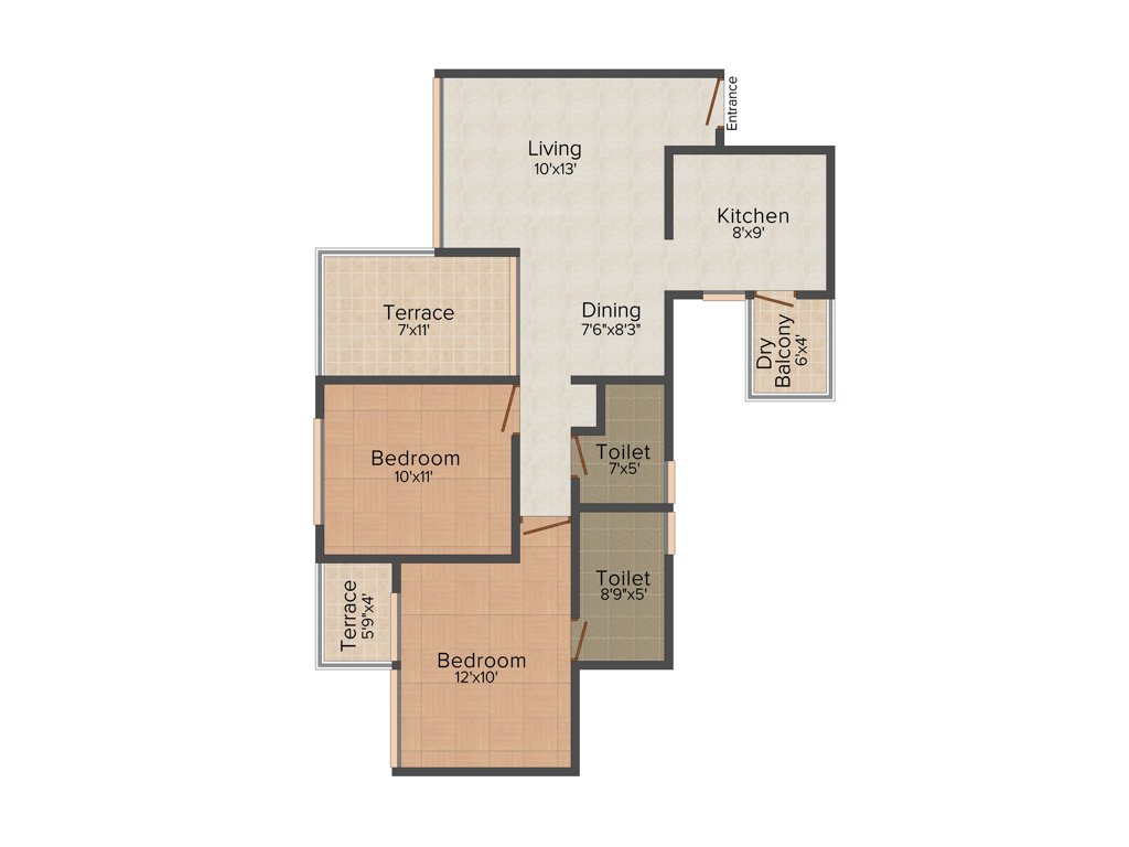 Neev Saheels Calysta (2BHK+2T (989 sq ft) 989 sq ft)