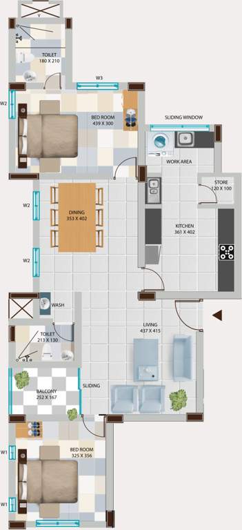 Legend Joswana (2BHK+2T (1,369 sq ft) 1369 sq ft)