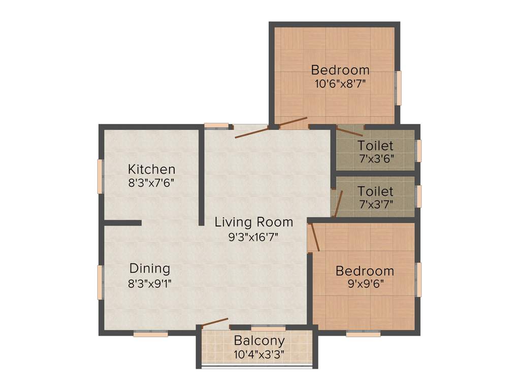 DSR Nehaa Sree Flats (2BHK+2T (767 sq ft) 767 sq ft)