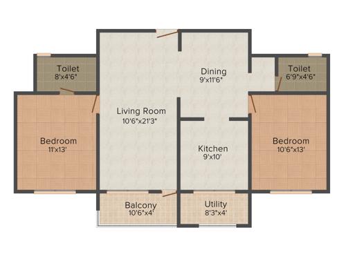 Land Royal Palm (2BHK+2T (1,175 sq ft) 1175 sq ft) Land Royal Palm (2BHK+2T (1,175 sq ft) 1175 sq ft)