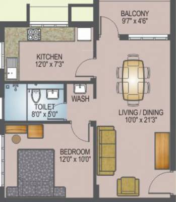 Land Pinnacle (1BHK+1T (675 sq ft) 675 sq ft)