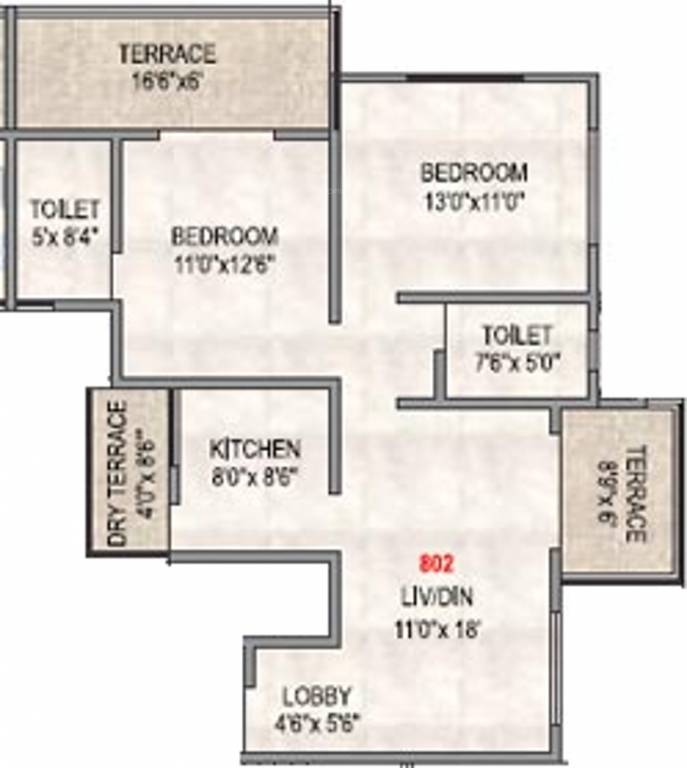 Vastu River Nest Phase 2 (2BHK+2T (1,106 sq ft) 1106 sq ft)