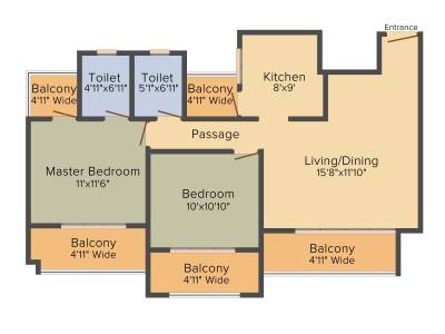 Nitin Corlim Garden (2BHK+2T (1,184 sq ft) 1184 sq ft)