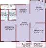 SLS Sunflower Floor Plan (2BHK+2T (970 sq ft) 970 sq ft)