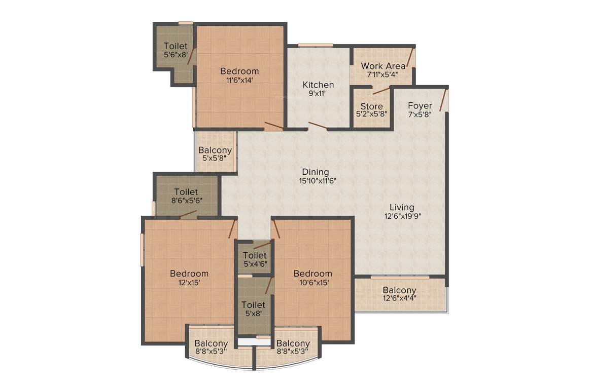 Land Al Helen (3BHK+3T (1,950 sq ft) 1950 sq ft)