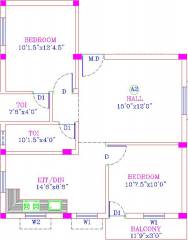 Vishaka Sai Sunder Flats (2BHK+2T (908 sq ft) 908 sq ft)