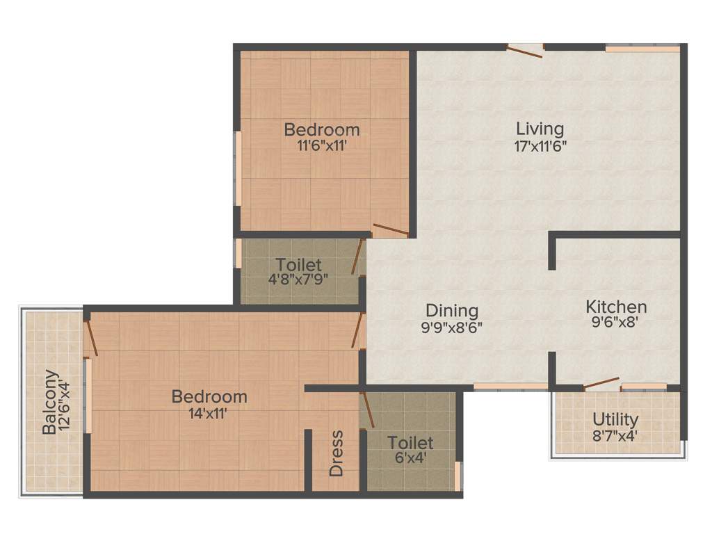 GK Lake View (2BHK+2T (1,155 sq ft) 1155 sq ft)