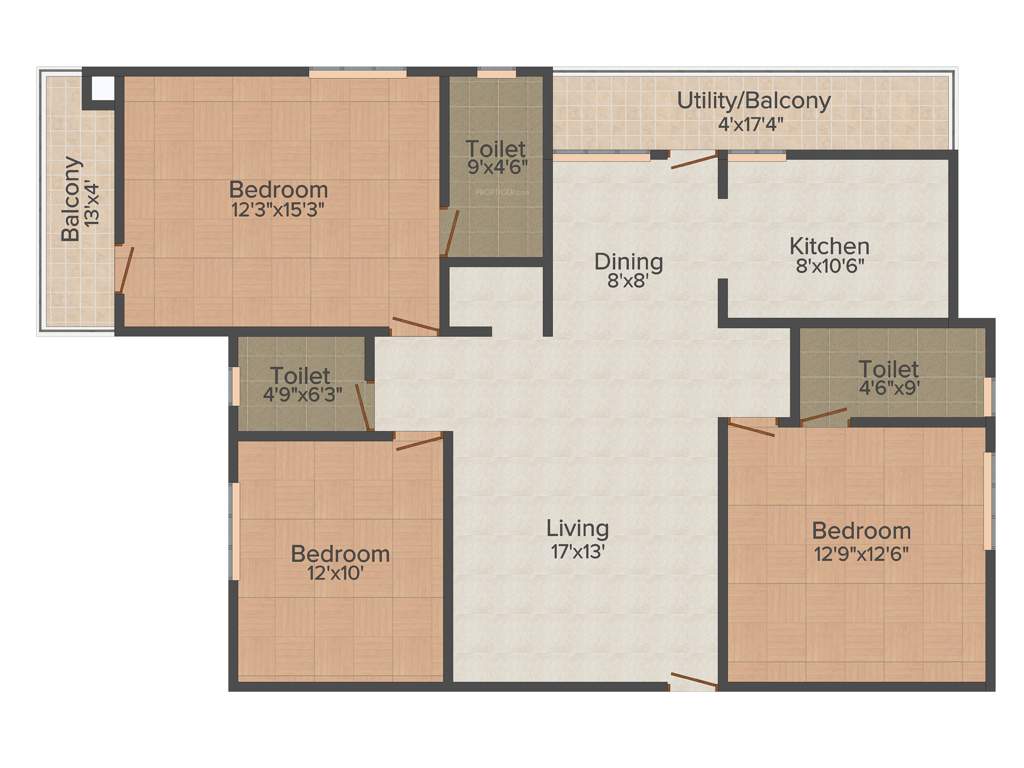 GK Lake View (3BHK+3T (1,496 sq ft) 1496 sq ft)