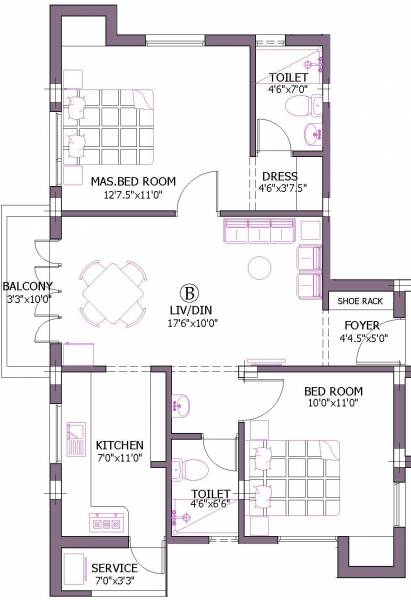 Firm Thayagam (2BHK+2T (985 sq ft) 985 sq ft)