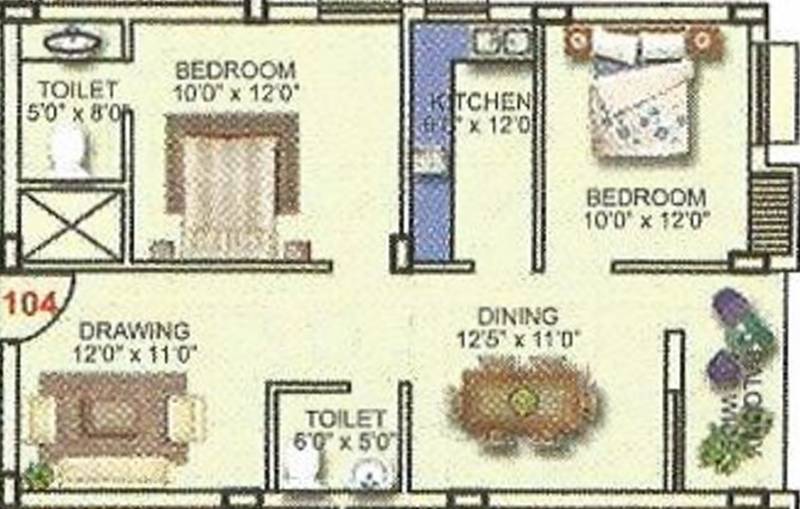 Krishna Panchavati Residency (2BHK+2T (1,492 sq ft) 1492 sq ft)