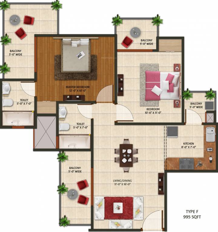 Amaatra Homes (2BHK+2T (995 sq ft) 995 sq ft)