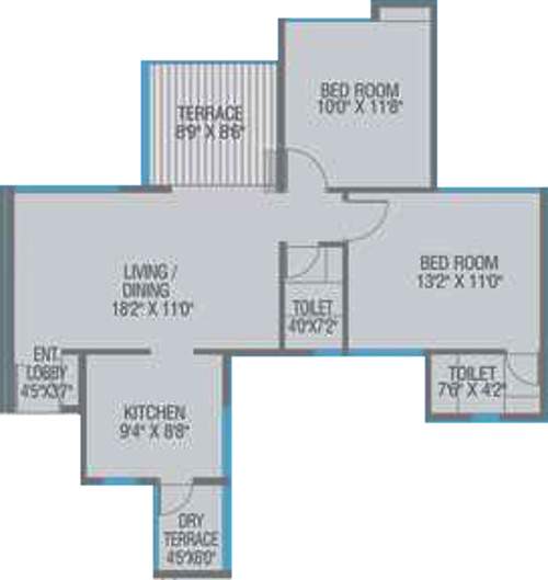Shubh Casa Feliz (2BHK+2T (975 sq ft) 975 sq ft)