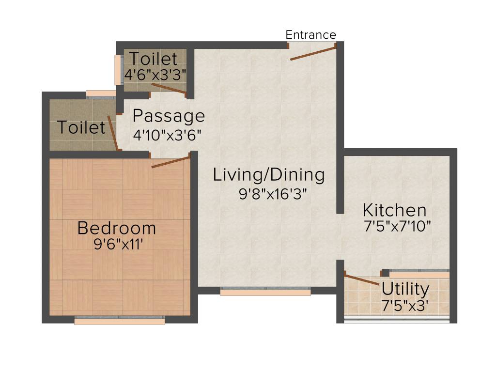 Adani Pratham (1BHK+1T (649 sq ft) 649 sq ft)