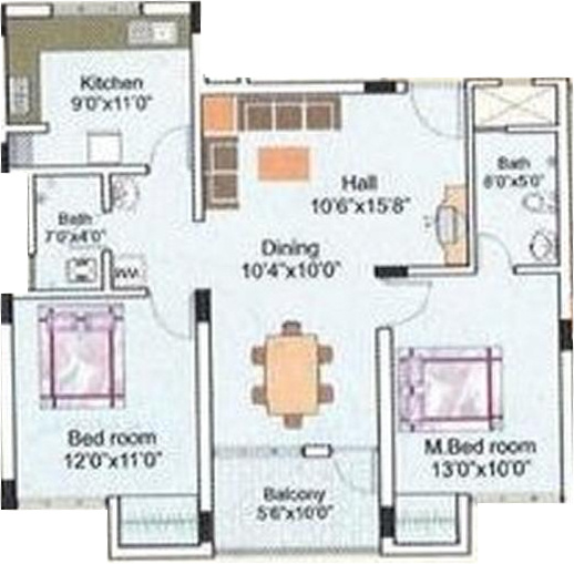 Land Links Ashoka Paradise (2BHK+2T (1,035 sq ft) 1035 sq ft)