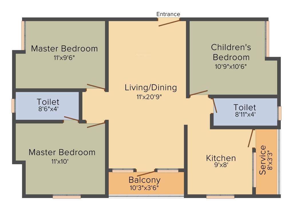 Golden Holborn (3BHK+2T (1,180 sq ft) 1180 sq ft)