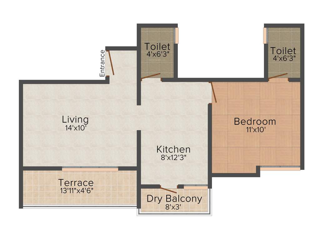 Shubh Skypoint (1BHK+2T (670 sq ft) 670 sq ft)