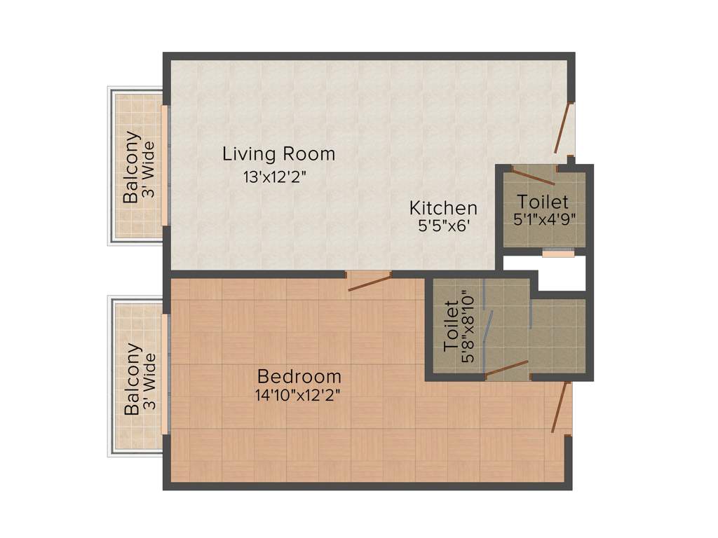 Om Gagar Exotica (1BHK+2T (760 sq ft) 760 sq ft)