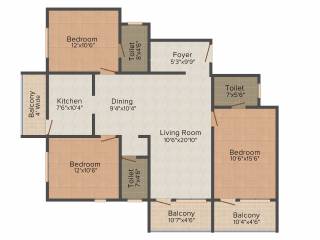 Land Aster Park (3BHK+3T (1,510 sq ft) 1510 sq ft)