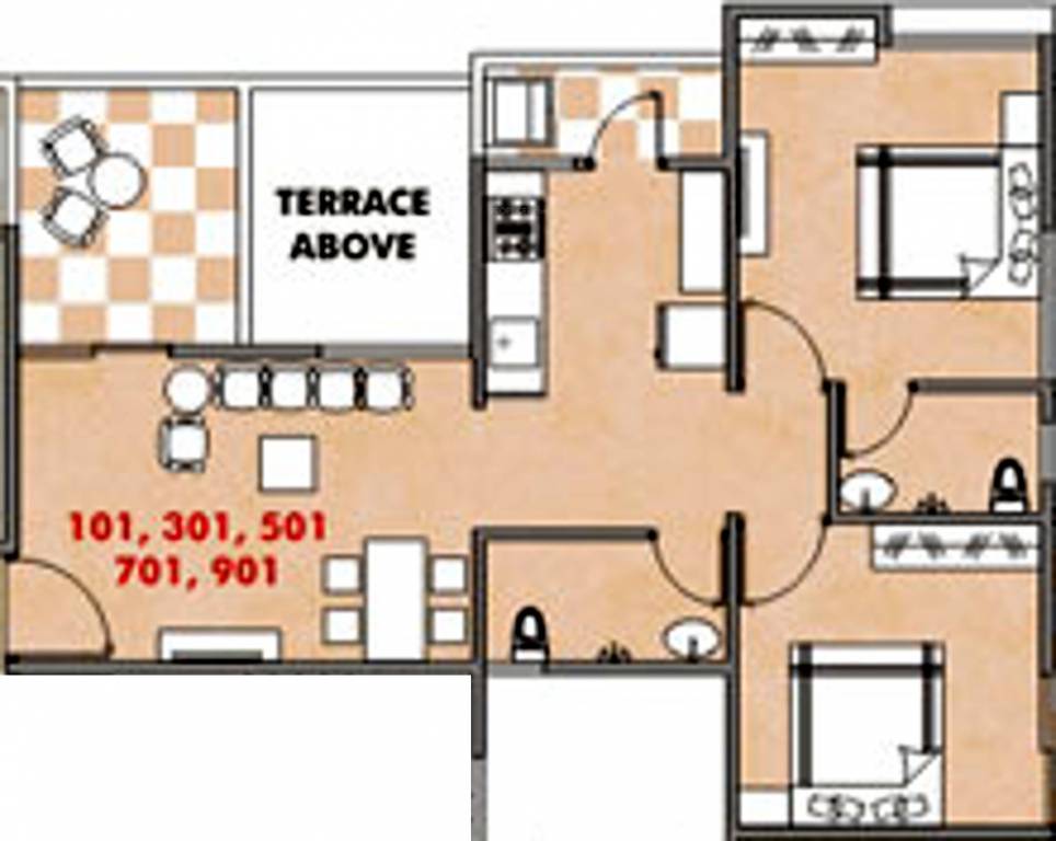 Shubh Skypoint (2BHK+2T (870 sq ft) 870 sq ft)